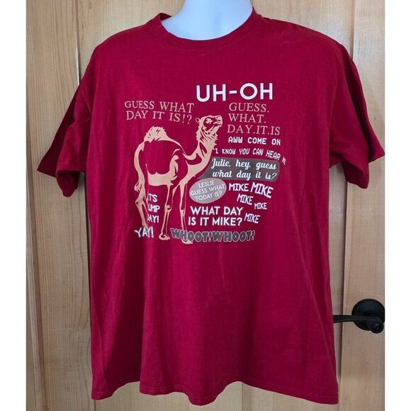 XL Red T-Shirt  Hump Day Camel Graphics mike Mike Mike what day is it - Picture 1 of 5